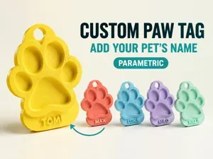 Personalized Paw Dog Tag Custom Pet Name