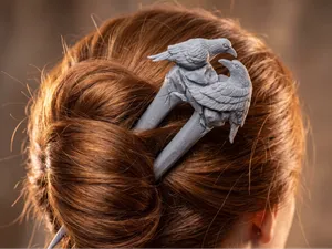 Twin Raven Hair Fork - Hair Pin & Cosplay