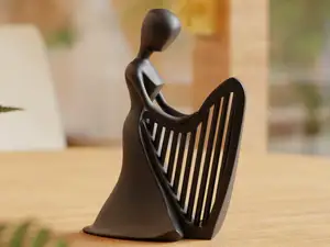 Harp Muse Sculpture - Abstract Musical Art