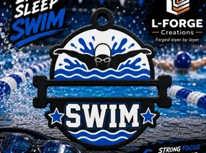 Swim Swimmer Hair Tie Holder Keychain