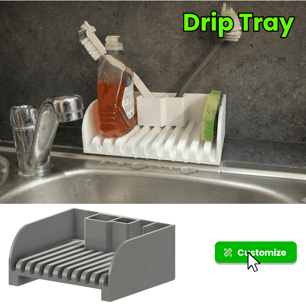 Parametric Sink Sponge & Brush Holder
