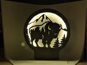 LED SIlhouetten Lampe Bison