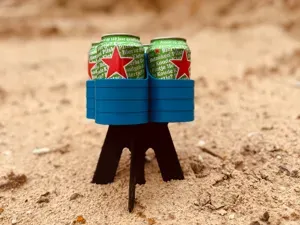 Sandy beach drink can holder.