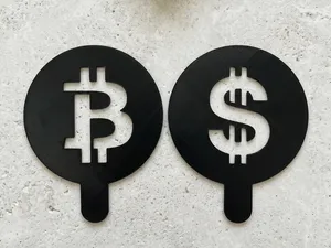 Coffee Stencil Set, Bitcoin and Dollar