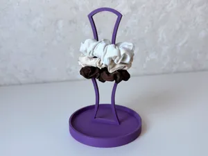 Scrunchie Holder Stand with Tray - Elegant Compact