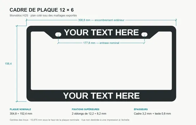 Customizable 12 × 6 License Plate Frame — Фото 6 из 8