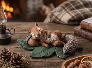 Sleepy Forest Squirrel – Cozy Autumn Decor