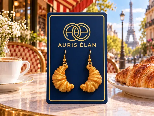 Golden Café Croissant Earrings — カフェクロワッサン