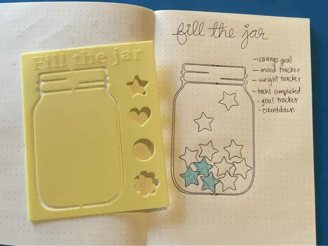 Fill The Mason Jar BuJo Planner Stencil