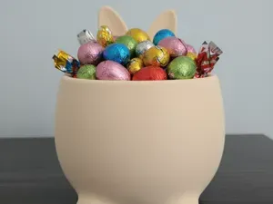 Easter Bunny Candy Bowl - Minimalist Design