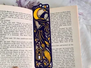 Gothic Witch & Moon Openwork Bookmark