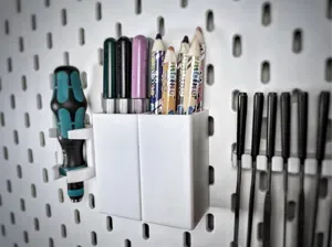 Double container 40x80x80 for Ikea Skadis Pegboard