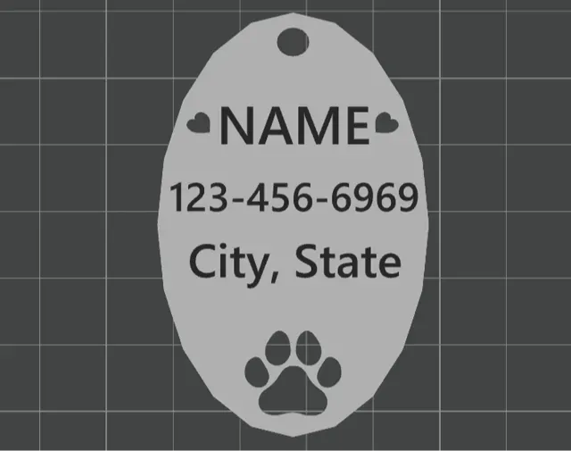 Custom Dog Tag, Pet Name Tag