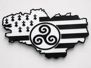 Carte de Bretagne Drapeau Breton & Triskell