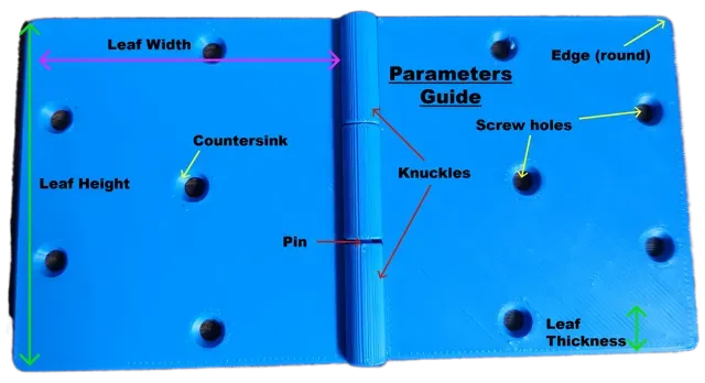 Simple Customizable Hinge (Parametric) V1.1 — Фото 4 из 8