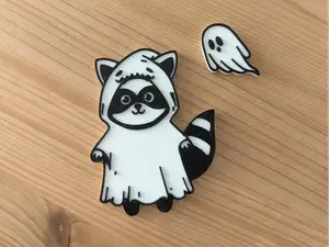 Halloween Pedro / Raccoon Ghost Magnet