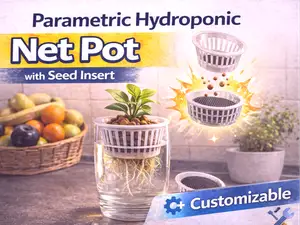 Parametric Hydroponic Net Pot with Seed Insert 