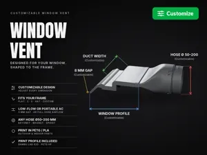 Customizable Window Vent – Adapt to Window & Hose