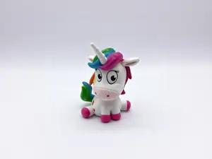彩虹独角兽小马-女童过家家摆件涂色玩具生日礼物
