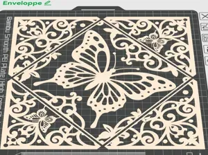 Enveloppe sur tulle papillon