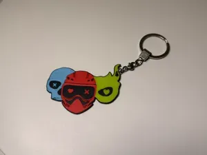 Lights Out+Caught up+Game On masks keychain