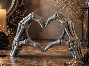 Skeleton Hands Heart – Gothic Love Sculpture