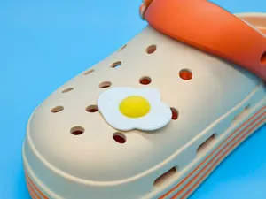 Fried Egg Croc Charm