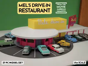 Mel's Drive-In Model Set - 1:64 Scale Diorama