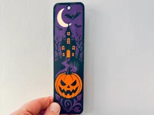 Haunted House Pumpkin Bookmark Gothic Halloween