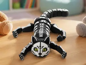 Skeleton Cat Flexi Toy - Articulated Collectible