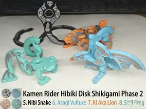 响鬼盘式神 光碟兽 第二期 免拼装一体打印变形玩具
