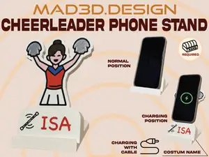 Portatelefono cheerleader con nome personalizzabil