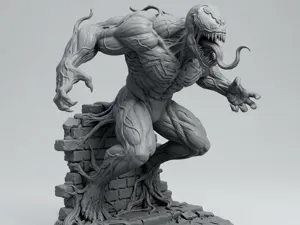 Venom Symbiote Wall Burst Diorama Statue