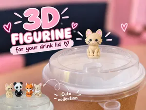 Cute Cat Coffee & Drink Cup Lid Topper
