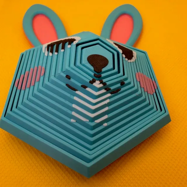 Bunny Rabbit Hexagon Fidget Toy (Print in Place) — Image 9 of 11
