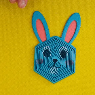 Bunny Rabbit Hexagon Fidget Toy (Print in Place) — Image 3 of 11