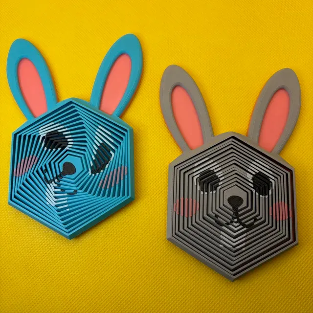 Bunny Rabbit Hexagon Fidget Toy (Print in Place) — Image 4 of 11