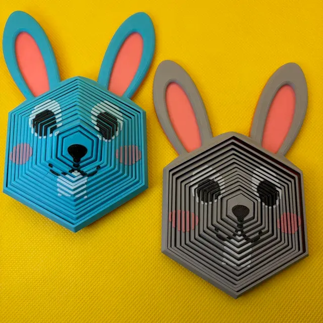 Bunny Rabbit Hexagon Fidget Toy (Print in Place) — Image 8 of 11