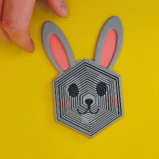 Bunny Rabbit Hexagon Fidget Toy (Print in Place) — Image 2 of 11