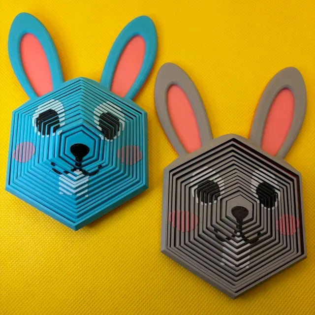 Bunny Rabbit Hexagon Fidget Toy (Print in Place) — Image 7 of 11