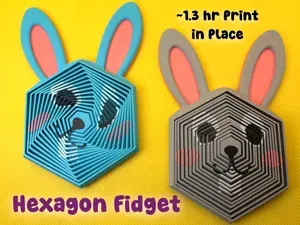 Bunny Rabbit Hexagon Fidget Toy (Print in Place)