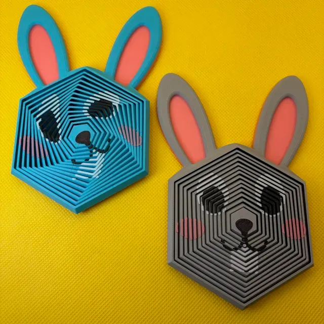 Bunny Rabbit Hexagon Fidget Toy (Print in Place) — Image 6 of 11