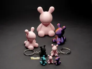 Cute Bunny + Keychain