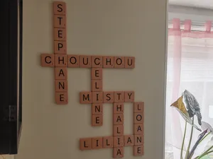 Lettres Scrabble pour décoration murale (FR/ENG)
