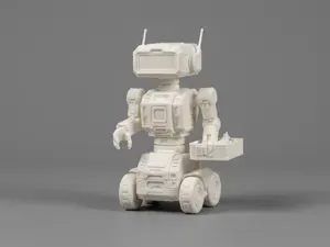 Futuristic Service Robot 3D Model