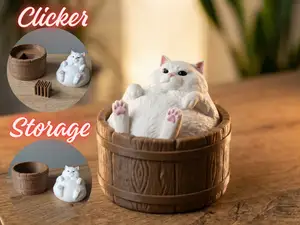Chonky Cat in a Tub / Storage or Clicker!