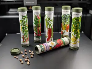 Seed Storage Tube with Packet Label (Parametric)