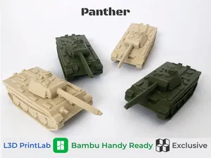 Mini Panther Tank 1/200 Scale By L3D PrintLab