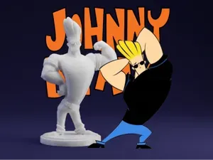 Johnny Bravo Flexing Pose 3D Model