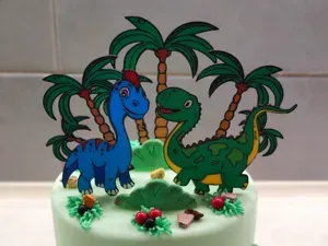 Set of dinosaur cake toppers